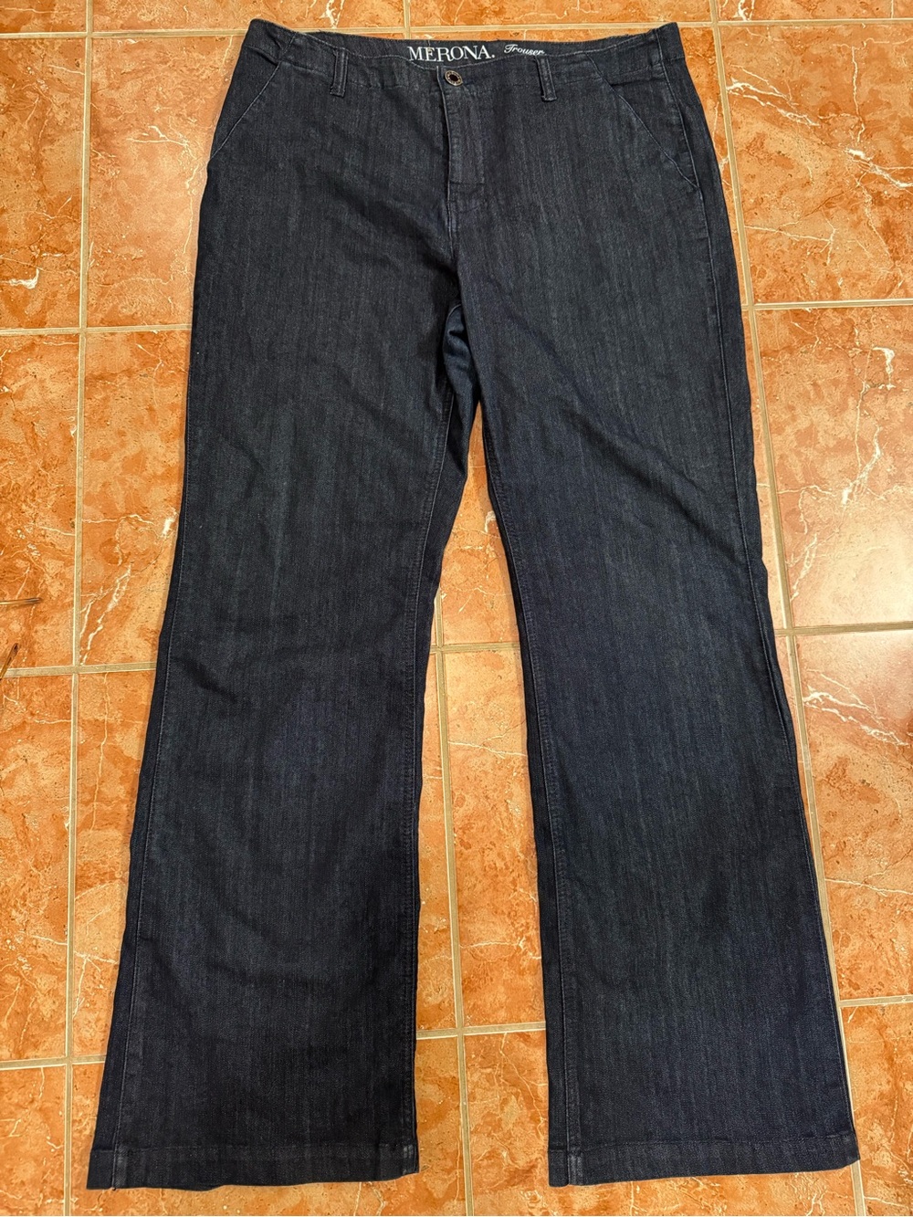 Merona Dark Indigo Trouser Jeans Pants Size 14